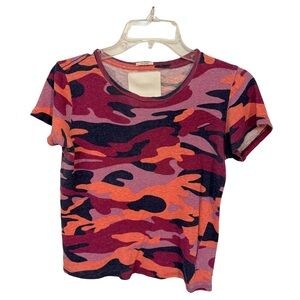 MOTHER Superior Nun Other Camo Linen Blend Crop Top Size‎ XS Summer Casual Cute
